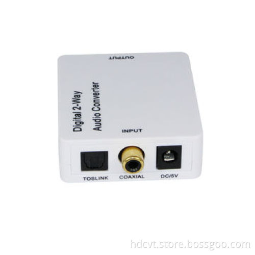 Digital 2-way Audio Converter, Coaxial to Toslink or Toslink to Coaxial